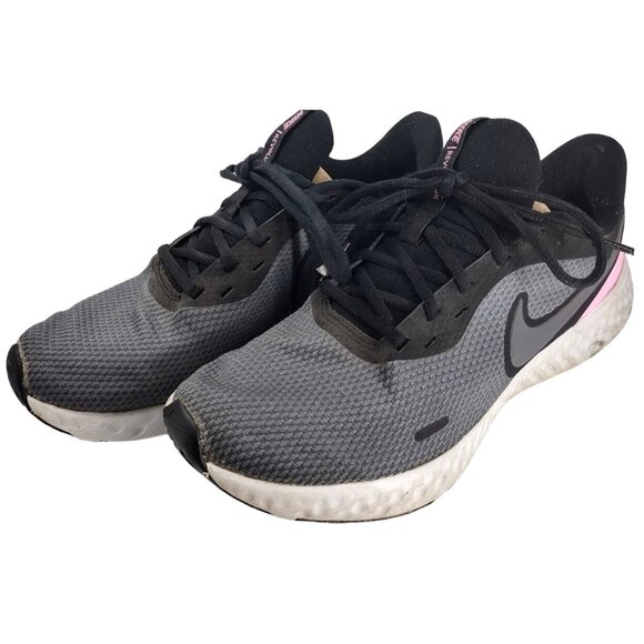 Nike Revolution 5 Women's‎ Road Running Shoes Size 9.5 Grey-Black-Pink - Picture 1 of 7